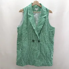 ◇ ⊇ emi+ エミプラス 千鳥柄 - ベスト サイズS グリーン レディース E  【1409240060970】
