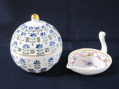 陶器小物 2点セット  ロイヤルコレクション ポプリポット / Richard Ginori リチャードジノリ カトラリーレスト【中古】MEN6108SUZ【Shops 匿名配送】