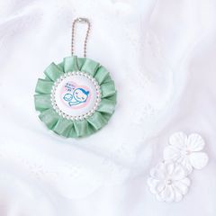 ハンドメイド　両面マタニティマーク　プリーツ　エメラルドグリーン　完成品