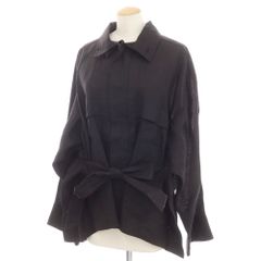 【中古】イッセイミヤケ ISSEY MIYAKE 2025年春夏 ワイドシルエット ブルゾン ブラック【サイズ表記なし（L位）】【レディース】
