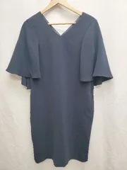 ◇ Brahmin ブラーミン フレンチスリーブ 膝下丈 ワンピース サイズ38 ネイビー レディース P  【1406240035731】のサムネイル