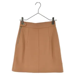 HERMES (エルメス) サイド ジップ レザー スカート レディース ベージュのサムネイル