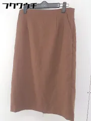 ◇ NATURAL BEAUTY BASIC ナチュラルビューティーベーシック 無地 膝下丈 タイト スカート サイズ L ブラウン レディース  【中古】 【1106250003255】