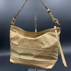 81 COACH コーチ シグネチャー ワンショルダーバッグ 12909 ベージュ×ゴールド レディース ブランドバッグ 鞄  F118249