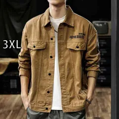 [3XL ]秋冬 コーデ メンズ  服 シンプル ファッション オシャレ 大人 かっこいい 大きいサイズ ストリート 紳士服 アメリカン レトロ ヘビー コットン デニムジャケット ワークジャケット ハンティング ジャケット