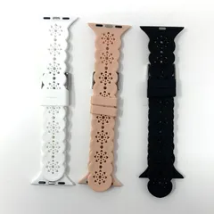 D294 Apple Watch バンド コンパチブル 3枚入　黒/桃/白