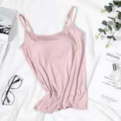 ☆ ピンク ☆ L ☆ カップ付き キャミソール ブラトップ ワイヤーなし カップ付きキャミソール レディース カップ付きインナー ブラトップ キャミソール ブラキャミソール キャミ ノースリーブ ワイヤーなし ストレッチ ヨガ ヨガウェア ルームウェア
