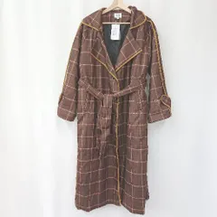■ ◎ ●未使用● emi+ エミプラス チェック柄 大人カジュアル 冬物 長袖 チェスターコート サイズL ブラウン レディース E  【1310300039198】