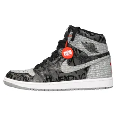 NIKE (ナイキ) AIR JORDAN 1 RETRO HIGH OG REBELLIONAIRE 555088-036 エアジョーダン1レトロハイオージーレベリオネア ハイカットスニーカー グレー/ブラック US10/28cmのサムネイル