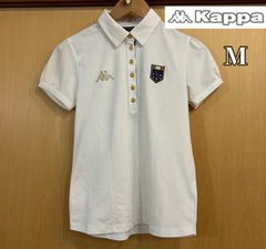 Kappa Women's Short Sleeve Polo Shirt, White, with Patch, Size M