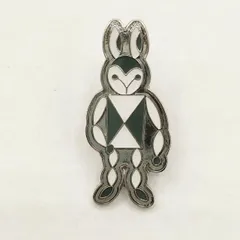 mina perhonen fun rabbit ピンブローチ ピンバッジ ブローチ ホワイト グリーン レディース ミナペルホネン【中古】5-0813G∞