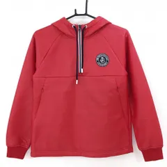 【美品】ジャックバニー パーカー レッド 合成皮革 ハーフジップ　ブルゾン レディース 1(M) ゴルフウェア Jack Bunny
