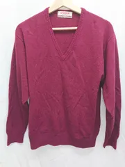 ◇ ⊇ McGREGOR マックレガー シンプル 長袖 ニット セーター サイズM ボルドー系 メンズ P  【1409090002267】