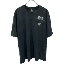 carhartt 半袖 ロゴTシャツ 2XL チャコール プルオーバー ポケット付き ビッグサイズ カーハート 古着卸 アメリカ仕入 a705-5532