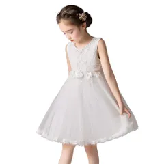 【特価商品】フォーマル キッズ ピアノ ワンピース 卒業式 ガールズ パーティー 発表会 結婚式 女の子 入園式 子供 丸ネック 蝶結び ドレス 真珠 [Ｋａｙｉｙａｓｕ] 3-13歳