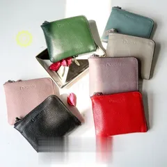 ミニ財布 レディース 小銭入れ 本革 二つ折り財布 ミニ 財布 L字ファスナー コンパクト 軽量 カード入れ 柔らかい 男女兼用 ポーチ