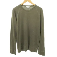 ジェームスパース JAMES PERSE 美品 バックパイル スエット クルーネック プルオーバー MXA3278 Tシャツ 長袖 薄手 1 約S～Mサイズ カーキのサムネイル
