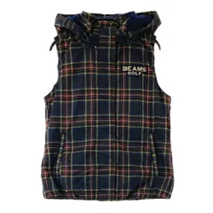 新品　BEAMS GOLF ビームスゴルフ　防風 防寒　チェック ベスト　XL ビームスゴルフ ベスト XL BEAMS GOLF 新品 BEAMS GOLF ビームス
