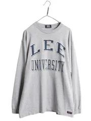 【お得なクーポン配布中!】 90s USA製 カレッジ プリント 長袖 Tシャツ メンズ L オールド ジャンスポーツ ロンT ヘビーウェイト コットン カットソー ワンポイント 灰のサムネイル