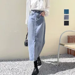 レディース デニムスカート スリット タイトスカート レディース ハイウエスト レトロ ロングスカート 大人カジュアル 体型カバー 着やせ ストレートスカート