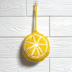 【ハンドメイド】レモンエコバッグ　エコバッグ　かぎ針編み　編み物　編みぐるみ　手作りエコバッグ