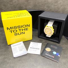 ▼【稼働品/Sランク】OMEGA/オメガ SWATCH/スウォッチ スピードマスター ミッショントゥ サン SO33J100 イエロー文字盤 クオーツ 腕時計 箱 付属品あり S09220360576