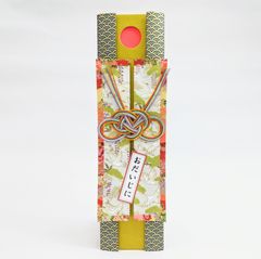 コロコロコイン 彩どりおふだ 華やかな友禅和紙 鶴と松 金が鮮やかな加賀友禅 青海波 紺 金 御祝儀 ご長寿お祝い 手作りの想いが伝わります