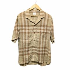 BURBERRY Burberry RAYMOND SHIRT バーバリー ロンドン 半袖リネンシャツ チェック 8050343 ブラウン系 サイズ S
