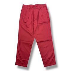 参考上代38500円 未使用品 E.TAUTZ 20SS PLEATED CHINO プリーツチノ チノパンツ トラウザー イートウツ バーガンディ 32 89253A5