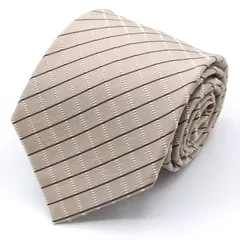 コムサデモードメン ブランド ネクタイ チェック柄 格子柄 シルク 日本製 PO  メンズ ベージュ COMME CA DU MODE 【中古】