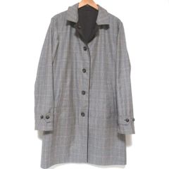 美品 Loro Piana ロロピアーナ レインシステム グレンチェック柄 撥水 リバーシブル シングル コート FAI7575 XSサイズ グレー系×ブラウン レディース 古着 中古 USED