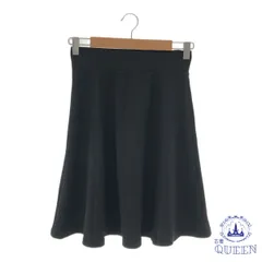 ☆美品☆ GU ジーユー スカート ひざ丈スカート フレア ウエストゴム ひざ丈 レディース ブラック M 901-10798 送料無料 古着