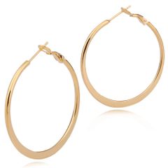 【幅2mm 外径50mm 色：ゴールド】[Adelina Style] 大きめ フープピアス 人気 リングピアス レディース サージカルステンレス 金属アレルギー対応 20G 両耳用 プレゼント