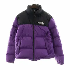 ザノースフェイス THE NORTH FACE ホワイト レーベル WHITE LABEL ECO NUPTSE JACKET ヌプシ ダウンジャケット フード内蔵 ロゴ刺繍 M 95 紫 パープル 黒 ブラック NJ1DM62F ■GY19 /MWのサムネイル