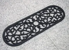 【人気商品】萩原 屋外用ドアマット ブラック 約25×75cm 玄関マット ラバーマット 屋外用 「CE-6713」 230365325