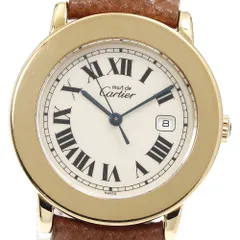 わい_2nd 品 【可動保証書付】カルティエ マストロンド Cartier】カルティエマストロンド SMアイボリーローマ 保証書付き