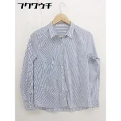 ◇ green label relaxing ストライプ 長袖 シャツ ブラウス サイズ40 ホワイト ブルー系 レディース  【中古】 【1111290004186】