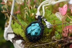 ターコイズシンプルペンダントと涙型ホルダーペンダントC tur006