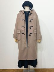 【新品・未使用】ロングフーディーダッフルコート Bab  Bou Jeloud ブージュルード ダッフルコート ロングコート アウター 体形カバー 色違いあり ベージュ ブラウン 茶色