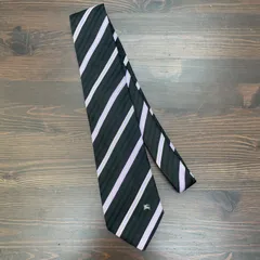 BURBERRY バーバリー　ストライプネクタイ　大剣9cm ブラック×パープル