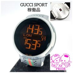 電池交換済み】アイグッチ I-GUCCI メタルシルバー＆ブラックラバー