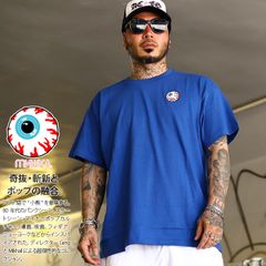 MISHKA Tシャツ 半袖 メンズ 春夏用 青 大きいサイズ ミシカ 派手 CYCO SIMON サイコサイモン スカル ドクロ KEEPWATCH キープウォッチ キャラクター 和柄 幽霊 ビッグシルエット b系 ヒップホップ ファッション MSK-165