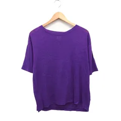 アールエヌエー RNA Tシャツ カットソー シンプル 切替リブ 半袖 丸首 リネン 麻 M パープル 紫 /HT8のサムネイル
