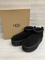 UGG アグー W CLASSIC ULTRA MINI PLATFORM 1135092 厚底 ショートブーツ US9 26cm ブラック ムートン 箱あり