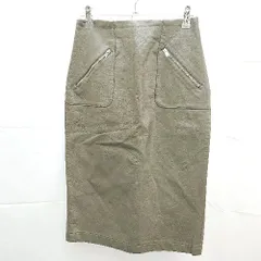 ◇ ZARA BASIC ｻﾞﾗﾍﾞｰｼｯｸ フェイク レザー バック ジップ 膝丈 ミドル タイト スカート Sサイズ ブラウン レディース E  【1303020020713】のサムネイル