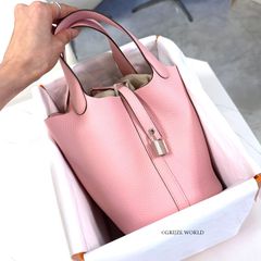 HERMES 入手困難 ピコタンロック ローズサクラ PM S金具