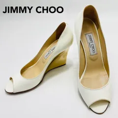 JIMMYCHOO パンプス オープントゥ ウエッジソール メタルヒール 37 1/2 ジミーチュウ レディース hws01774