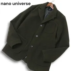 nano base ナノユニバース 秋冬★ ウールライク カジュアル アンコン ジャケット Sz.L メンズ