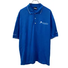 NIKE 半袖 無地 ポロシャツ XL ブルー ナイキ ポロシャツ ゴルフウェア ドライフィット 古着卸 アメリカ仕入 a708-5451