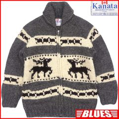 カウチン セーター kanata ハンドニット XL カナダ製 カナタ グレー ウール 鹿 トナカイ カウチンセーターサイズXL一覧←SEULB屋着古← JJ1355